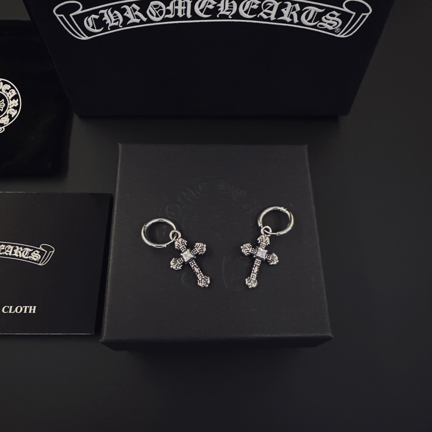 Chrome Hearts Chrom Hearts Silver Cross Earrings